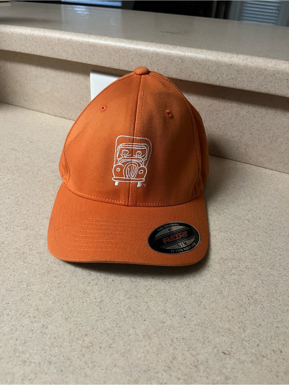 The Original Flexfit Orange Baseball Hat - Truck - Bus - S / M